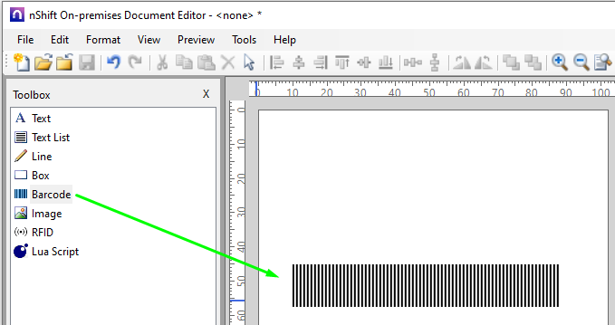 add barcode in editor