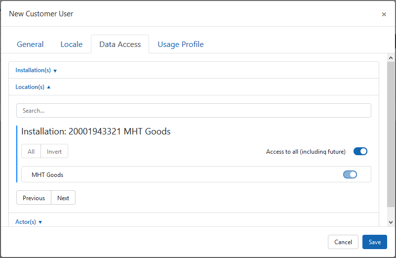 data access settings