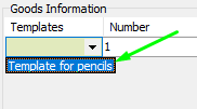 template drop down