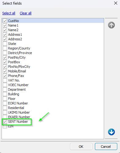 Selecting SENT field