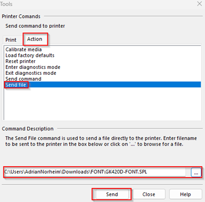 upload file to printer