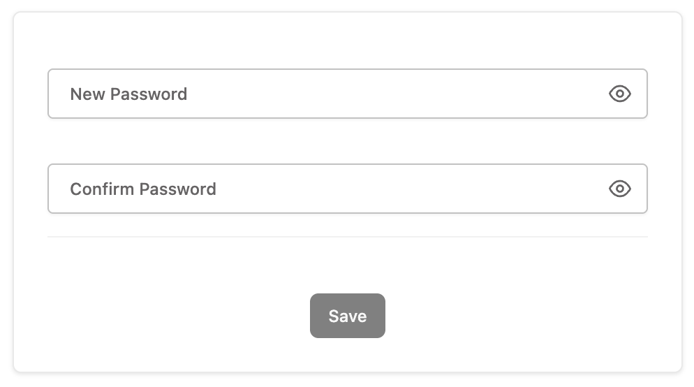 Set password page in Portal