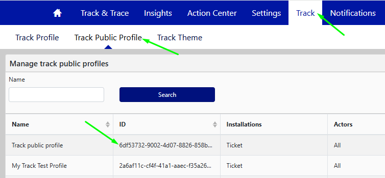 Track profileuuid