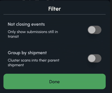 History filter