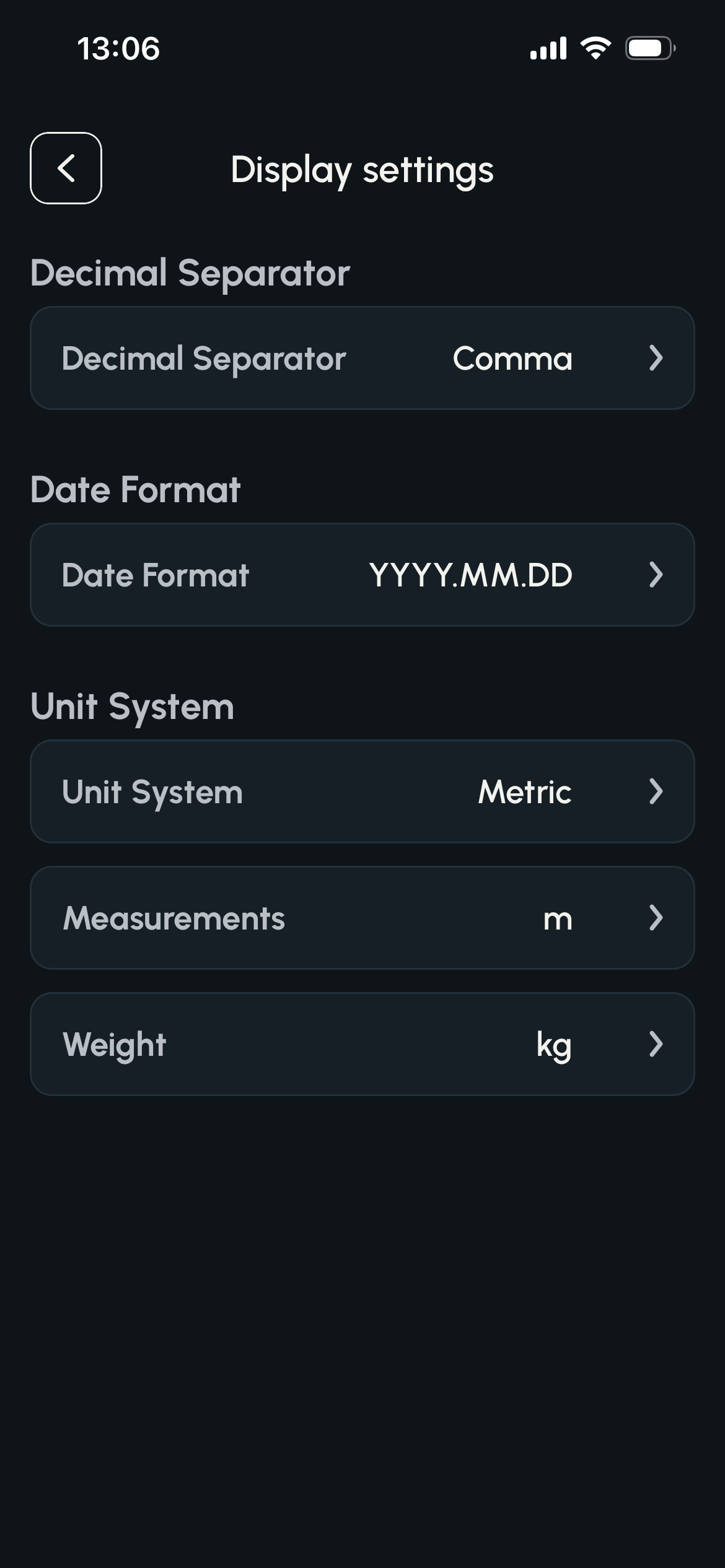 Display settings