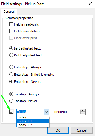 Adding date and time automatically in Production view – nShift