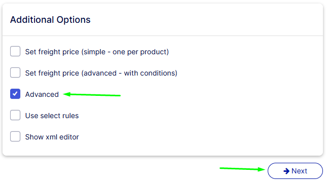 Activate Advanced settings