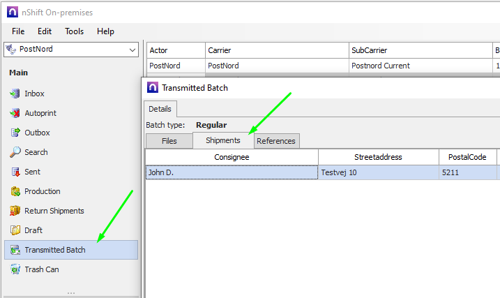 Using the Shipment Changes Log in nShift On premises nShift