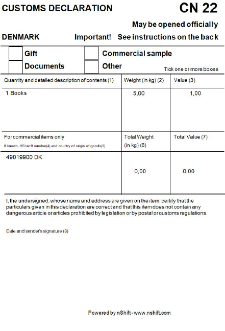 CN 22 Og CN 23 Tolddokumenter NShift