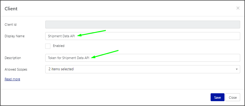 API configuration setup – nShift